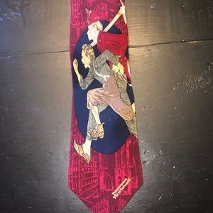 Norman Rockwell Men’s Neck Tie Fireman Themed. Maroon, Blue. 58.5”X4” 19…